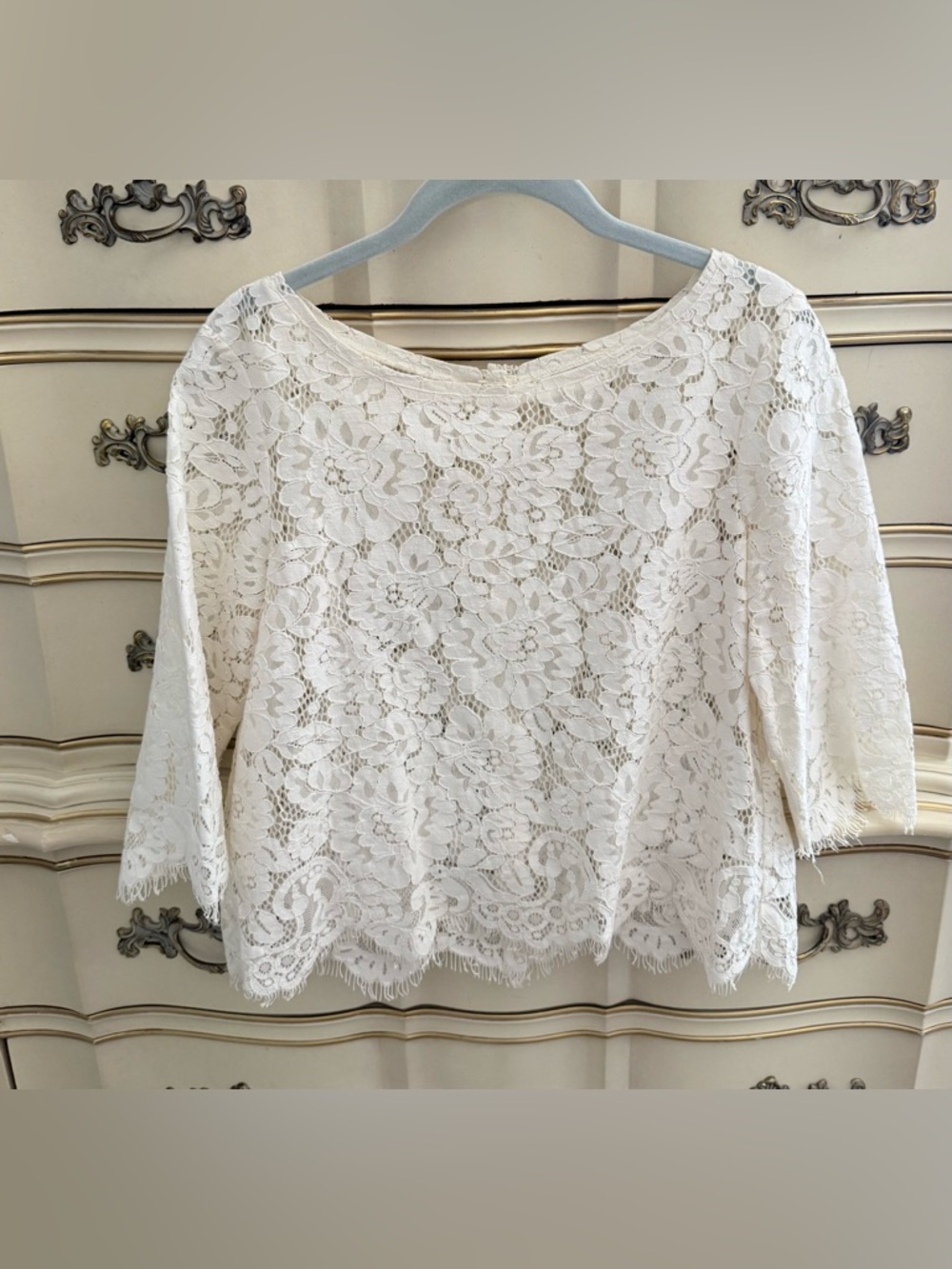 Club Monaco Lace Ecu Blouse Size Small EUC